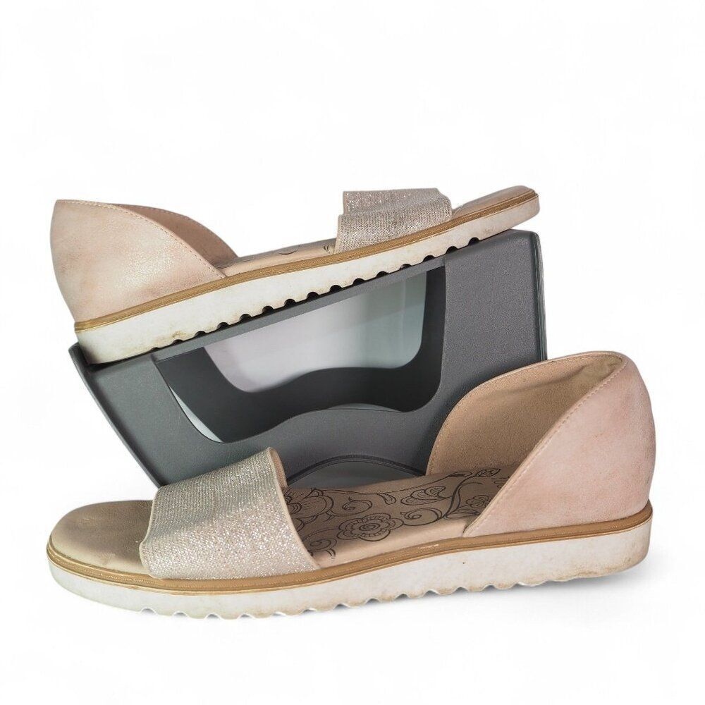 Mootsies Tootsies Penelope‎ Open Toe Sandal Flats Shimmer Gold Women's 8.5M